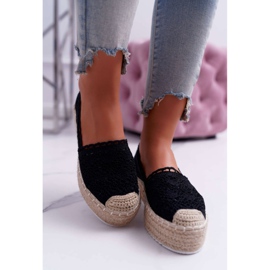 Espadrile din dantelă neagră pentru femei Lovely Haven negru 2