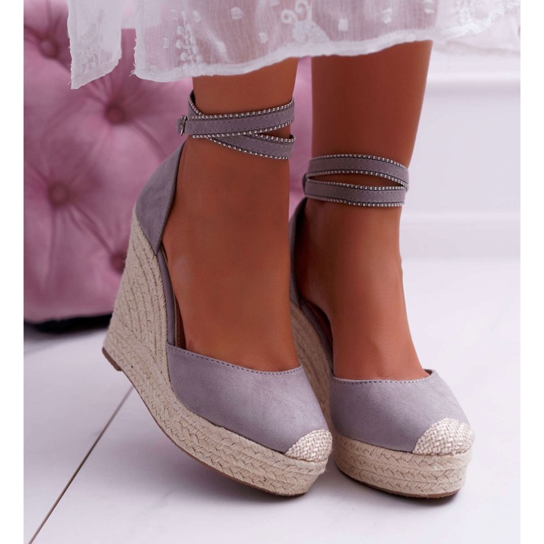 FRBS Sandale de damă pe o pană Lin Grey Canterola gri 2