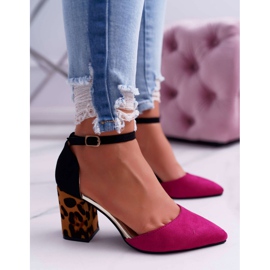 PS1 Pompă de damă pe toc Leopard Fuchsia Ferri maro negru roz multicolor 4