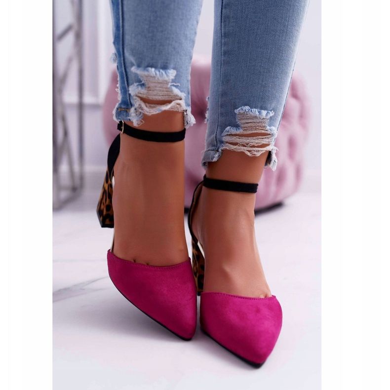 PS1 Pompă de damă pe toc Leopard Fuchsia Ferri maro negru roz multicolor 2