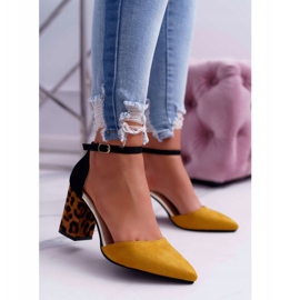 PS1 Pompă de damă pe toc Ferri galben leopard maro negru multicolor 2