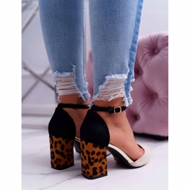 PS1 Pompă de damă pe toc Ferri bej leopard negru multicolor 5