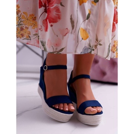 BUGO Sandale de damă pe linie de pană Albastru marină Liviana 2