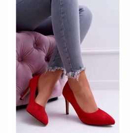EVE Stilete de damă din piele în spitz roșu să mă sărute roşu 2