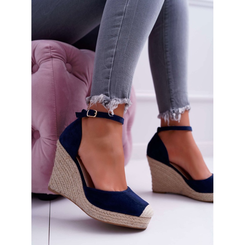 BUGO Sandale de damă pe linie de pană Tammaris albastru marină 1