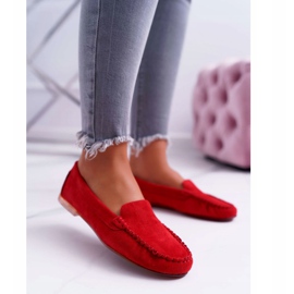 Mocasini de damă Sergio Leone Suede Red Winted roșu 1 Mocasini de damă Sergio Leone Suede Red Winted roșu 1