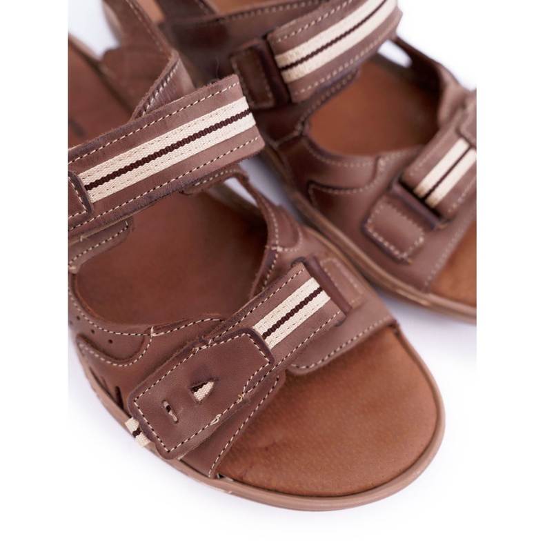 Mario Boschetti Sandale pentru bărbați din piele maro Lop 1