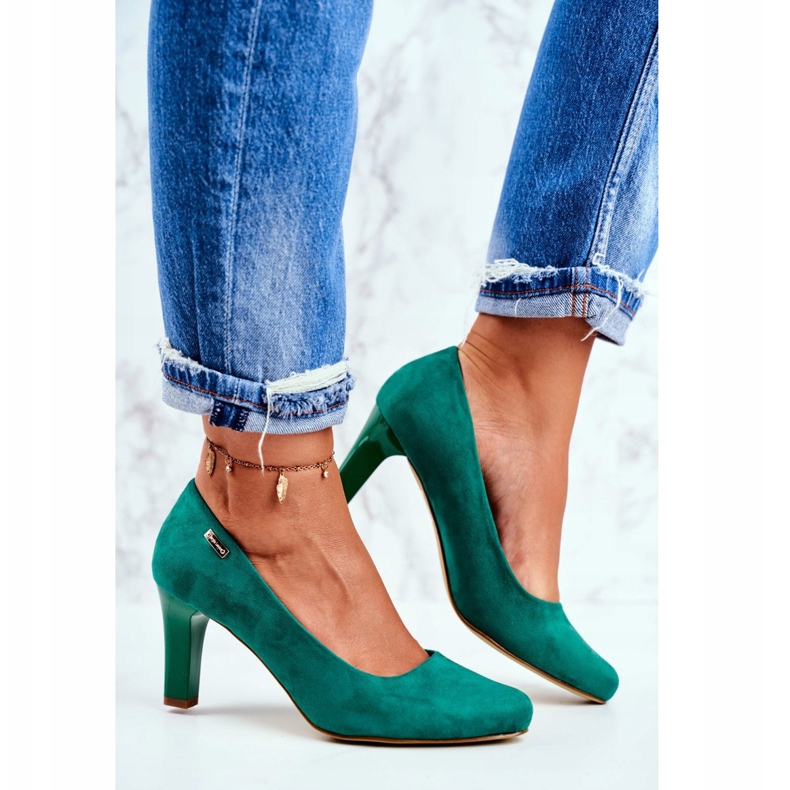 Sandale Sergio Leone pentru femei, din piele de căprioară verde Orsola 2