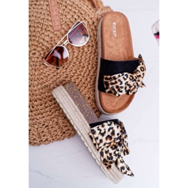 Papuci de damă Vices Black Leopard 6275 negru 2