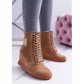 Adidași de damă Lu Boo Openwork Suede Camel Clamma maro 1