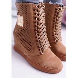 Adidași de damă Lu Boo Openwork Suede Camel Clamma maro 5