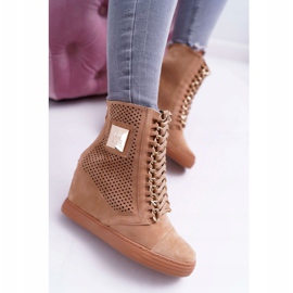 Adidași de damă Lu Boo Openwork Suede Camel Clamma maro 6