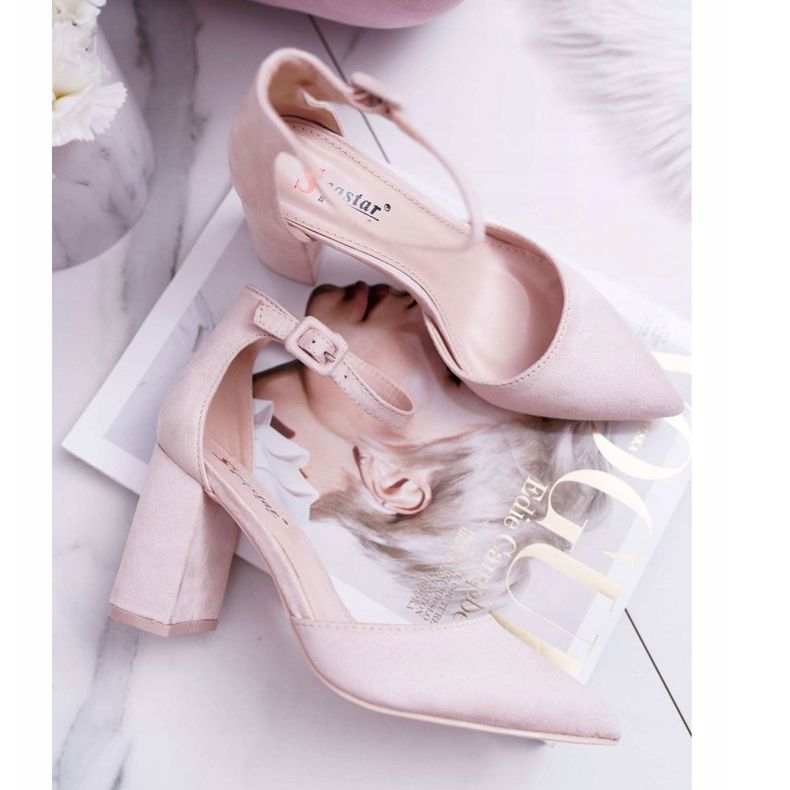 PS1 Pompă de damă pe toc din piele de căprioară bej bej Harye multicolor roz 2 PS1 Pompă de damă pe toc din piele de căprioară bej bej Harye multicolor roz 2