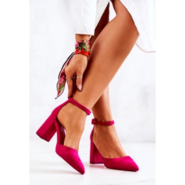 SEA Pompă de damă pe toc de piele întoarsă fucsia Harye roz 2