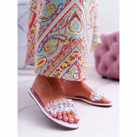 Papuci pentru femei cu zirconiu cubic Lu Boo Petrol Silver Mediana gri 1