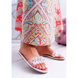 Papuci De Damă Cu Zirconiu Cubic Lu Boo Petrol Roz Mediana 1