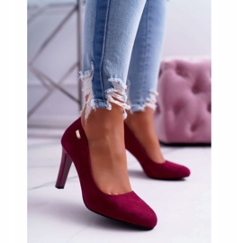 Pompă de damă pe toc Suede Dark Fuchsia Sergio Leone Campbell roz 1