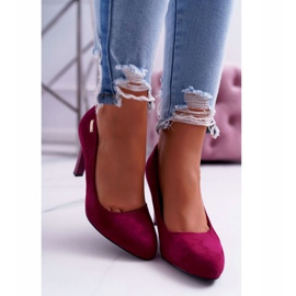 Pompă de damă pe toc Suede Dark Fuchsia Sergio Leone Campbell roz 2