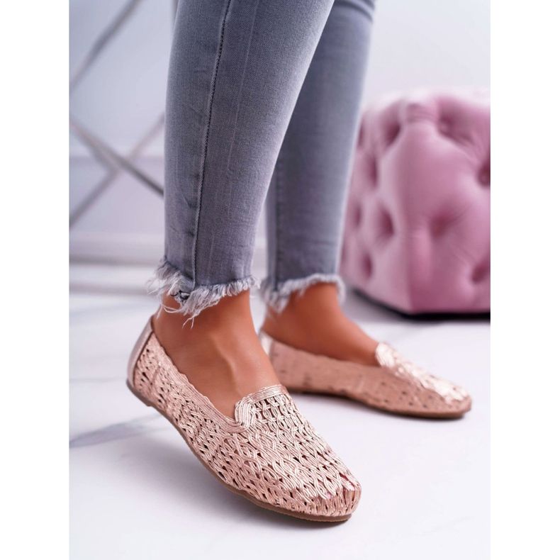 Balerini de damă Lu Boo împletit aur roz 4Ever 1