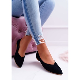 Balerini de damă Lu Boo Desert negru ajurat 1