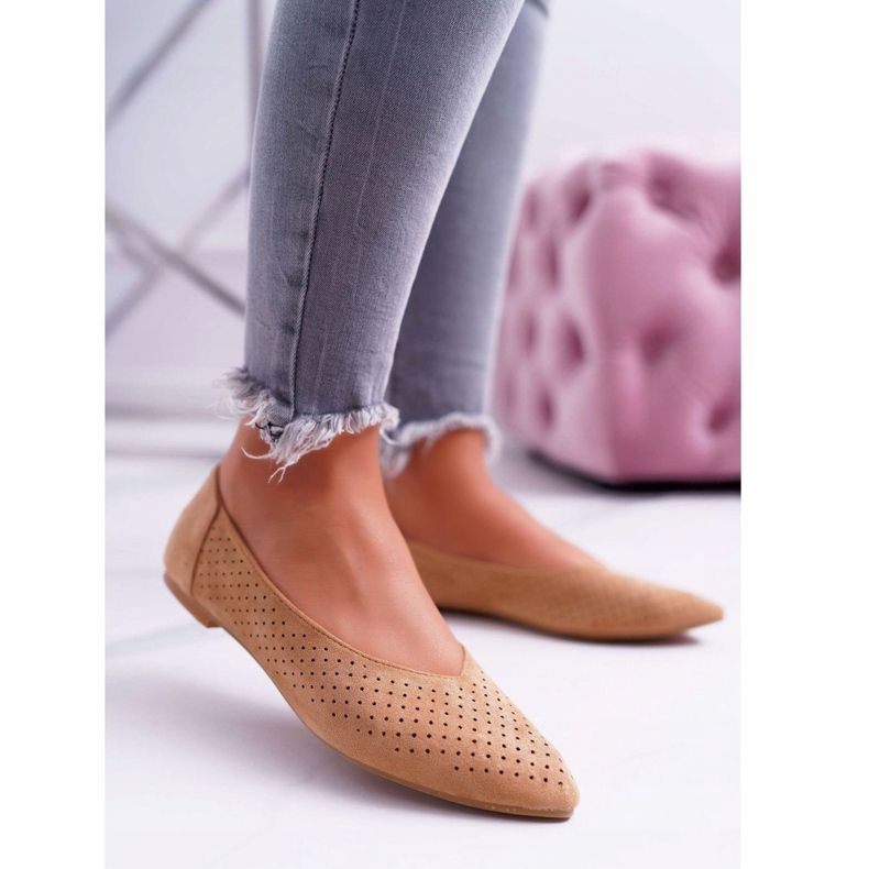 Balerini de damă Lu Boo Desert cu cămilă ajurată maro 1