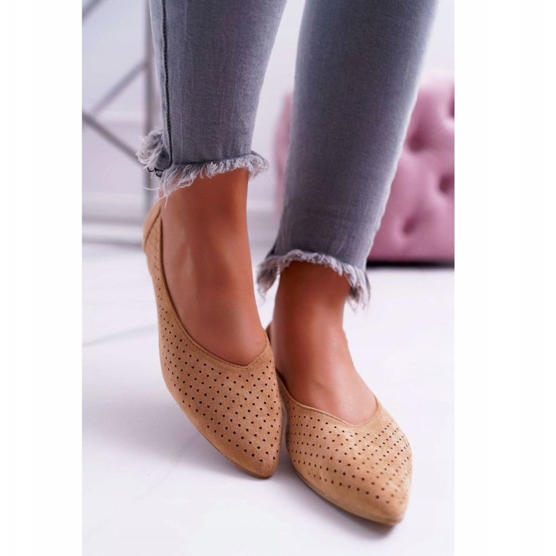 Balerini de damă Lu Boo Desert cu cămilă ajurată maro 2