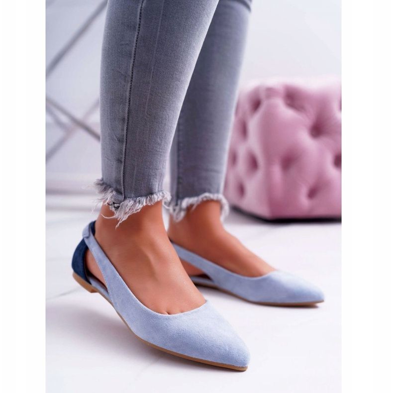 Lu Boo Ballerina In Spitz Blue Suede Better albastru 1