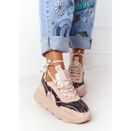 Încălțăminte sport pentru femei Lu Boo Talpă groasă Bej Taste It! 1