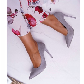 PS1 Stiletto de damă gri de piele întoarsă pentru femei 2