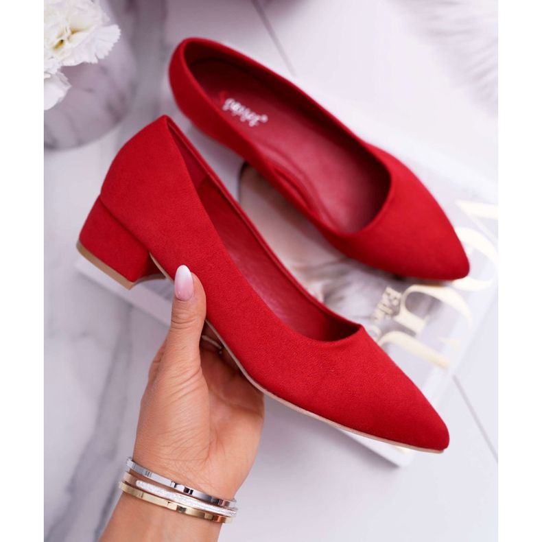 PS1 Pompă clasică pentru femei Suede Red Rheya roșu 1