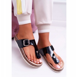 SEA Flip-flops pentru papuci de damă pe paletă neagră lăcuită neagră negru 2