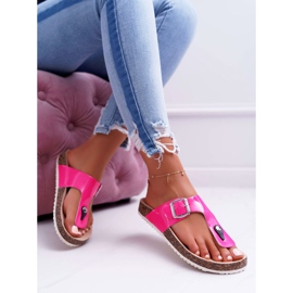 SEA Papuci de damă Flip-flops On Corks Lacuit Fuchsia Palette roz 3