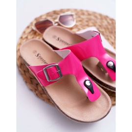 SEA Papuci de damă Flip-flops On Corks Lacuit Fuchsia Palette roz 5