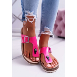 SEA Papuci de damă Flip-flops On Corks Lacuit Fuchsia Palette roz 1
