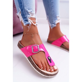 SEA Papuci de damă Flip-flops On Corks Lacuit Fuchsia Palette roz 4