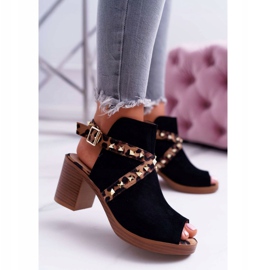 Sandale pentru femei cu toc înalt Lu Boo negru 318-30 Fiode 2