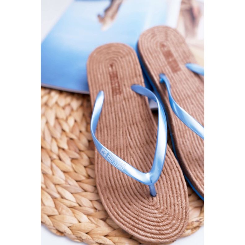 Papuci de damă Flip-flops Big Star Blue AA274A122 albastru 2