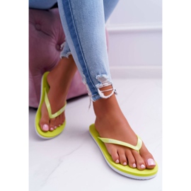 Papuci de damă Flip-flops Big Star Neon Lime AA274A129 verde 1