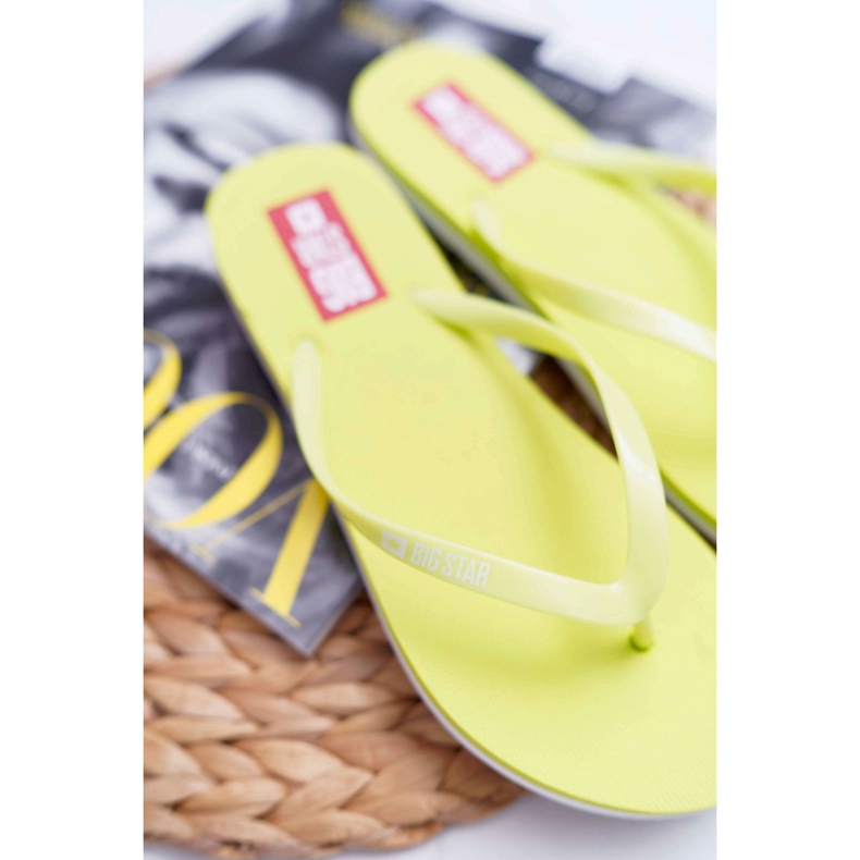 Papuci de damă Flip-flops Big Star Neon Lime AA274A129 verde 2