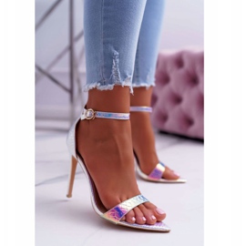 Sandale pentru femei pe toc înalt Lu Boo Benzină opalescentă Violet Debbi multicolor 1