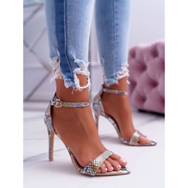 Sandale pentru femei cu toc înalt Lu Boo Snake Beige Ramann bej multicolor 1 Sandale pentru femei cu toc înalt Lu Boo Snake Beige Ramann bej multicolor 1