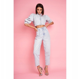 Sandale pentru femei cu toc înalt Lu Boo Snake Ramann Blue albastru multicolor 7
