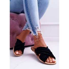 Papuci Material Femei Vices 7269 Black Jamen negru 1