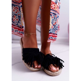 PV1 Papuci negri Boho Vices 8458 pentru femei negru 2