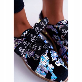 Broguri de damă Lu Boo Paiete argintii Clar de lună negru multicolor 1 Broguri de damă Lu Boo Paiete argintii Clar de lună negru multicolor 1