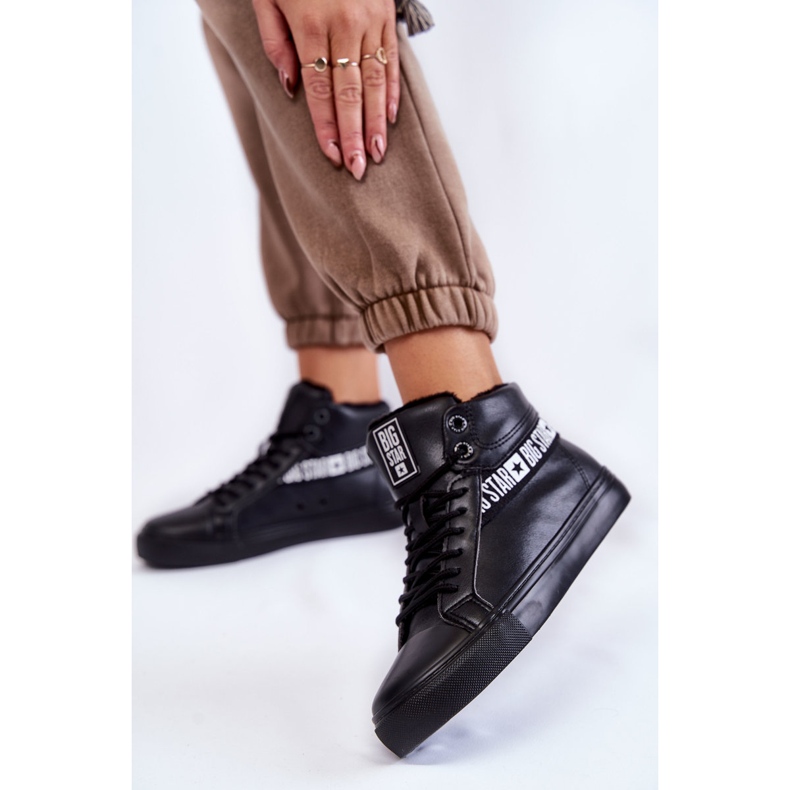 Adidași pentru femei Big Star High Black EE274355 negru 2