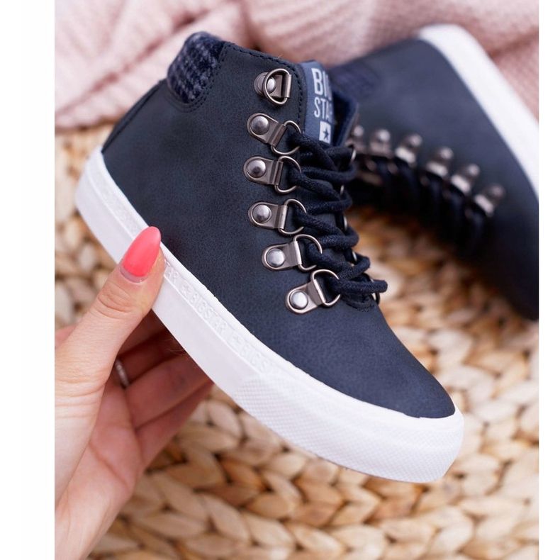 Adidași pentru băieți pentru copii Big Star Navy Blue EE374038 albastru marin 2