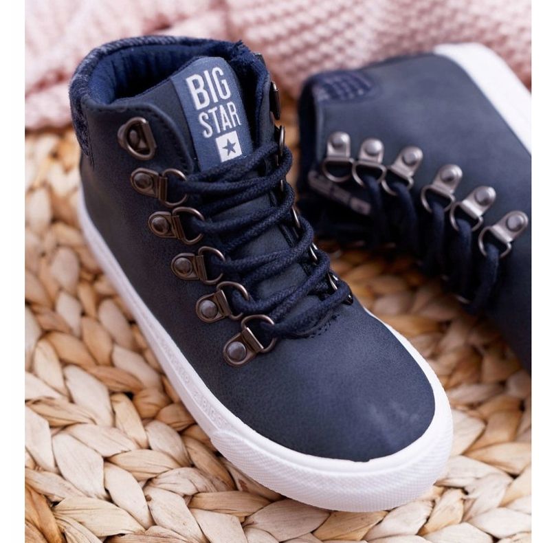 Adidași pentru băieți pentru copii Big Star Navy Blue EE374038 albastru marin 1