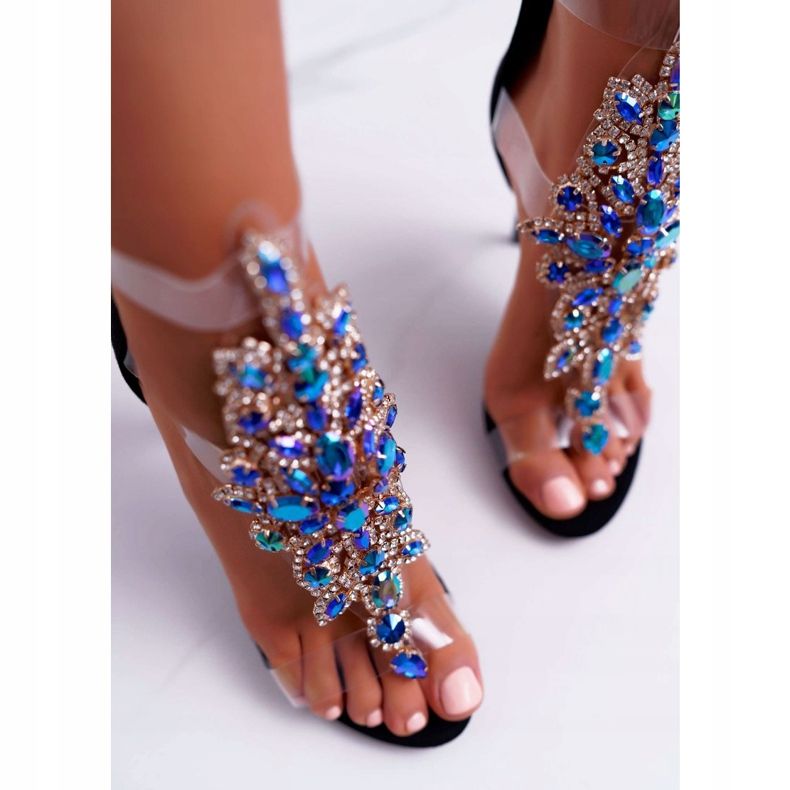 Sandale pentru femei pe toc înalt Lu Boo Suede Negru 2047-89 Milleni 2