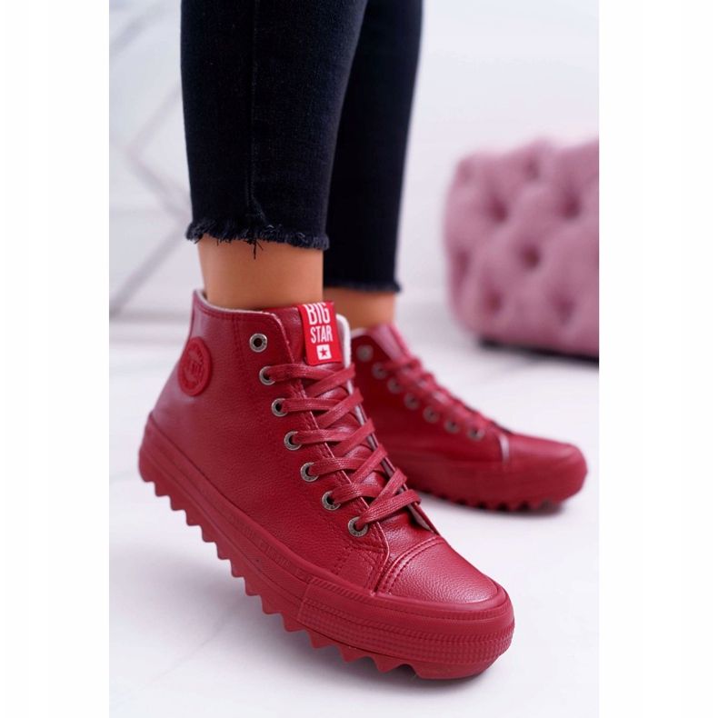 Adidași pentru femei Big Star High Warm Red EE274112 roșu 1
